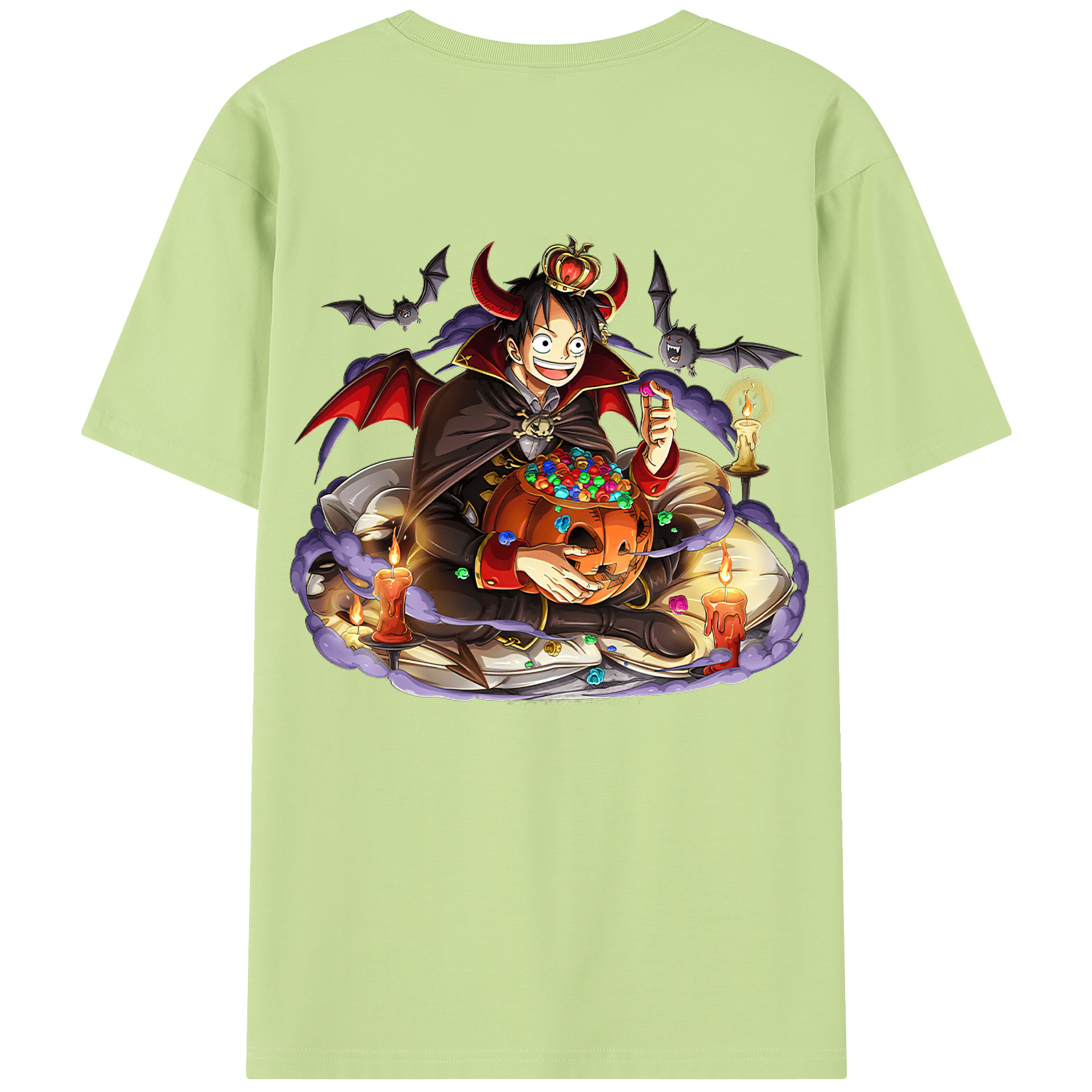 ワンピース モンキー・D・ルフィ ONE PIECE Monkey D. Luffy 綿100％半袖Tシャツ（背面プリント）